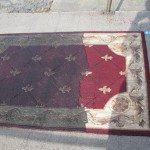 oriental rug cleaning in progress